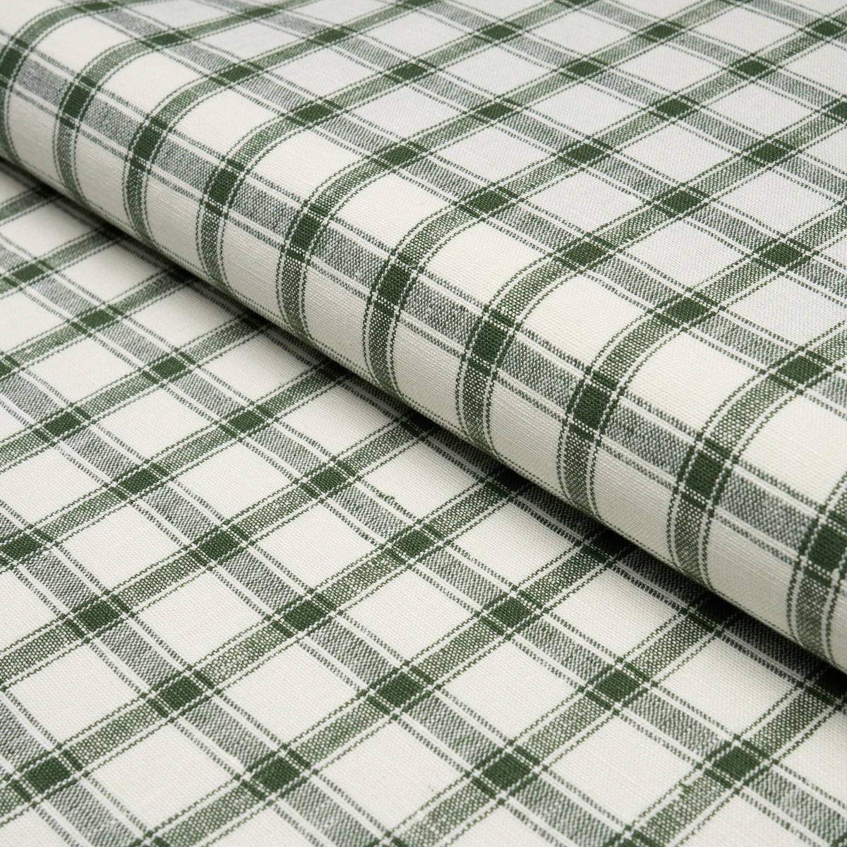 Crawford Linen Check - Forest - Schumacher 81456 Fabric - Schumacher Fabric