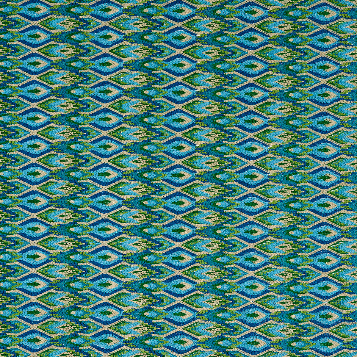 LORIKEET-EMBROIDERY-PEACOCK-SCHUMACHER-81470 - Schumacher Fabric