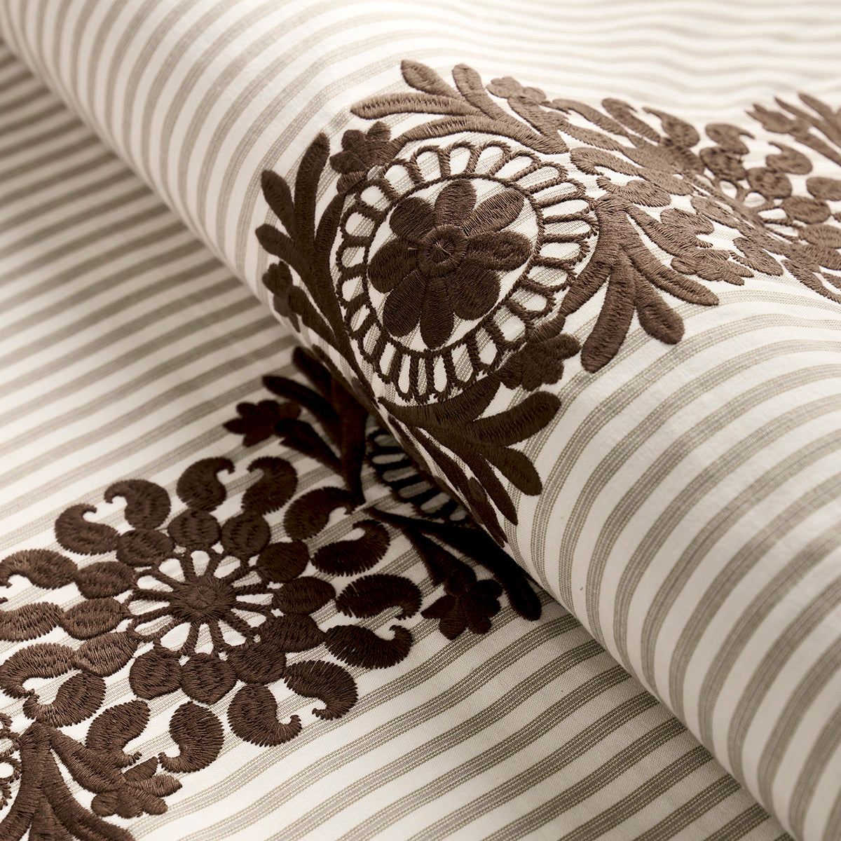 JOELLE-STRIPE-CHOCOLATE-SCHUMACHER-81540 - Schumacher Fabric