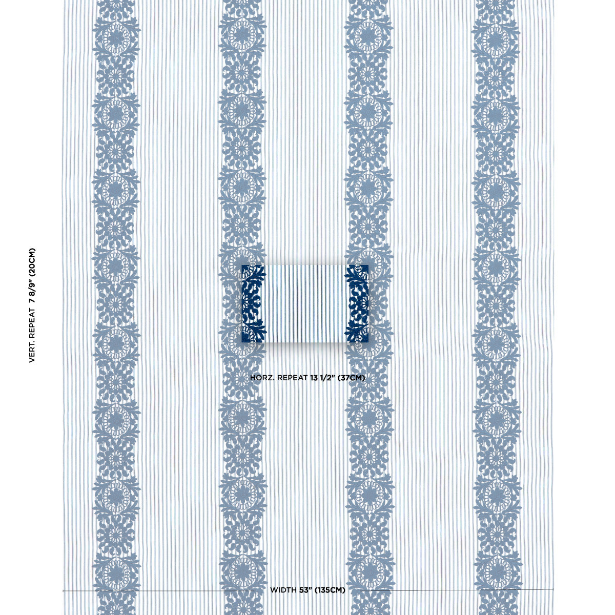JOELLE-STRIPE-BLUE-SCHUMACHER-81541 - Schumacher Fabric