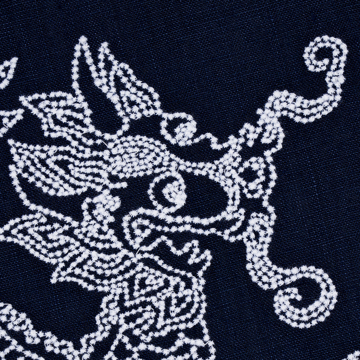 DRAGON-EMBROIDERY-NAVY-SCHUMACHER-81550 - Schumacher Fabric