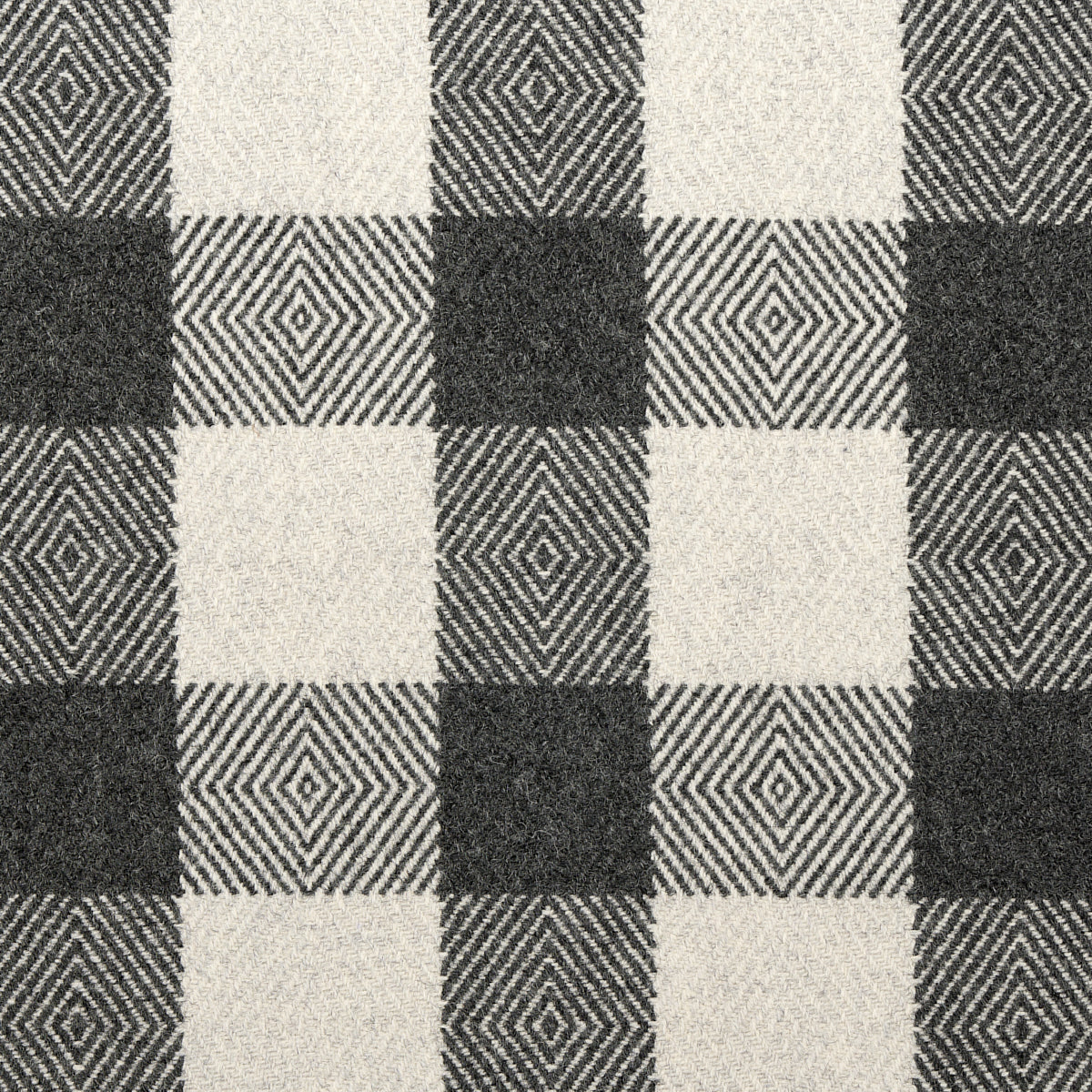 Galt Wool Check - Charcoal - Schumacher 81612 Fabric - Schumacher Fabric