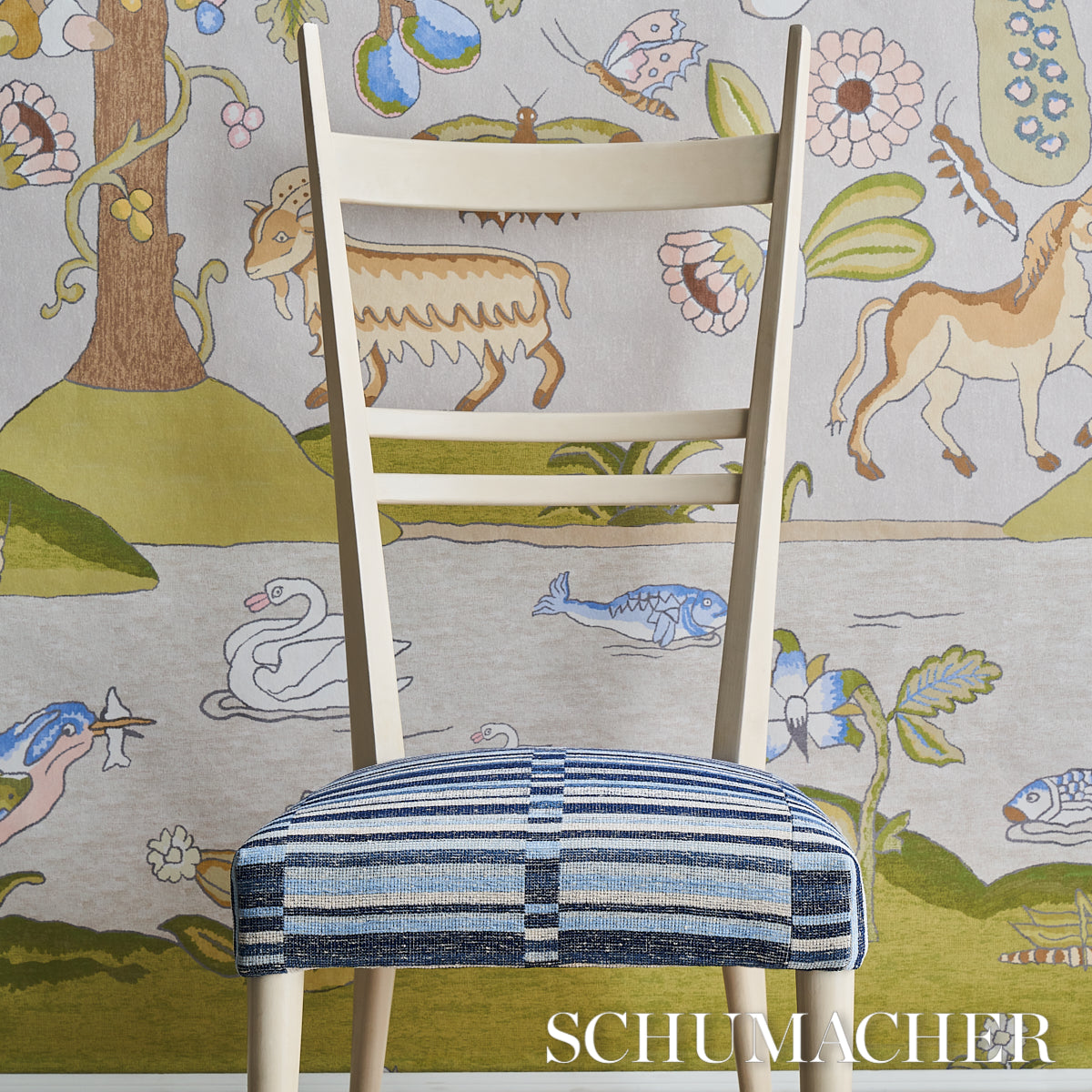 TIERRA-STRIPE-BLUE-SCHUMACHER-82010 - Schumacher Fabric