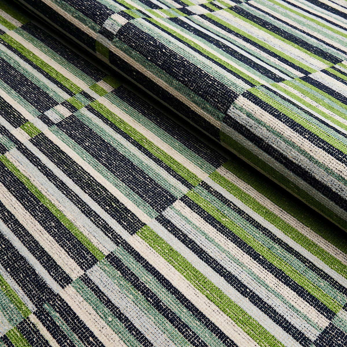 TIERRA-STRIPE-GREEN-BLUE-SCHUMACHER-82011 - Schumacher Fabric