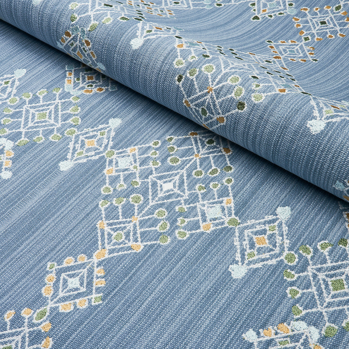 KALINDI-EMBROIDERY-DENIM-SCHUMACHER-82080 - Schumacher Fabric