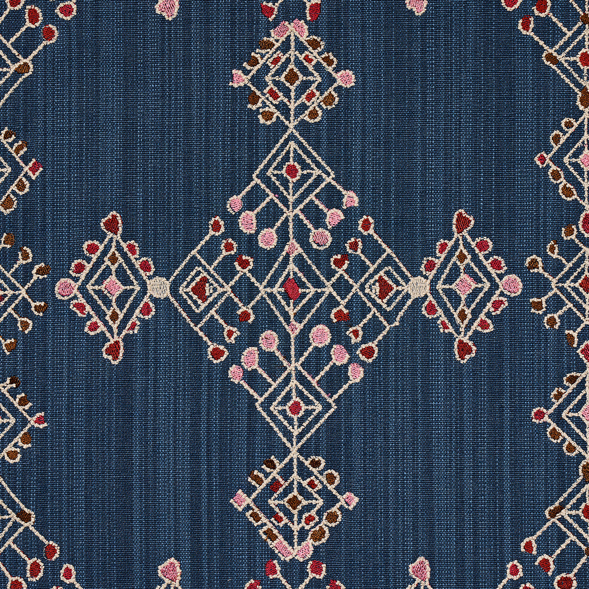 KALINDI-EMBROIDERY-INDIGO-SCHUMACHER-82081 - Schumacher Fabric