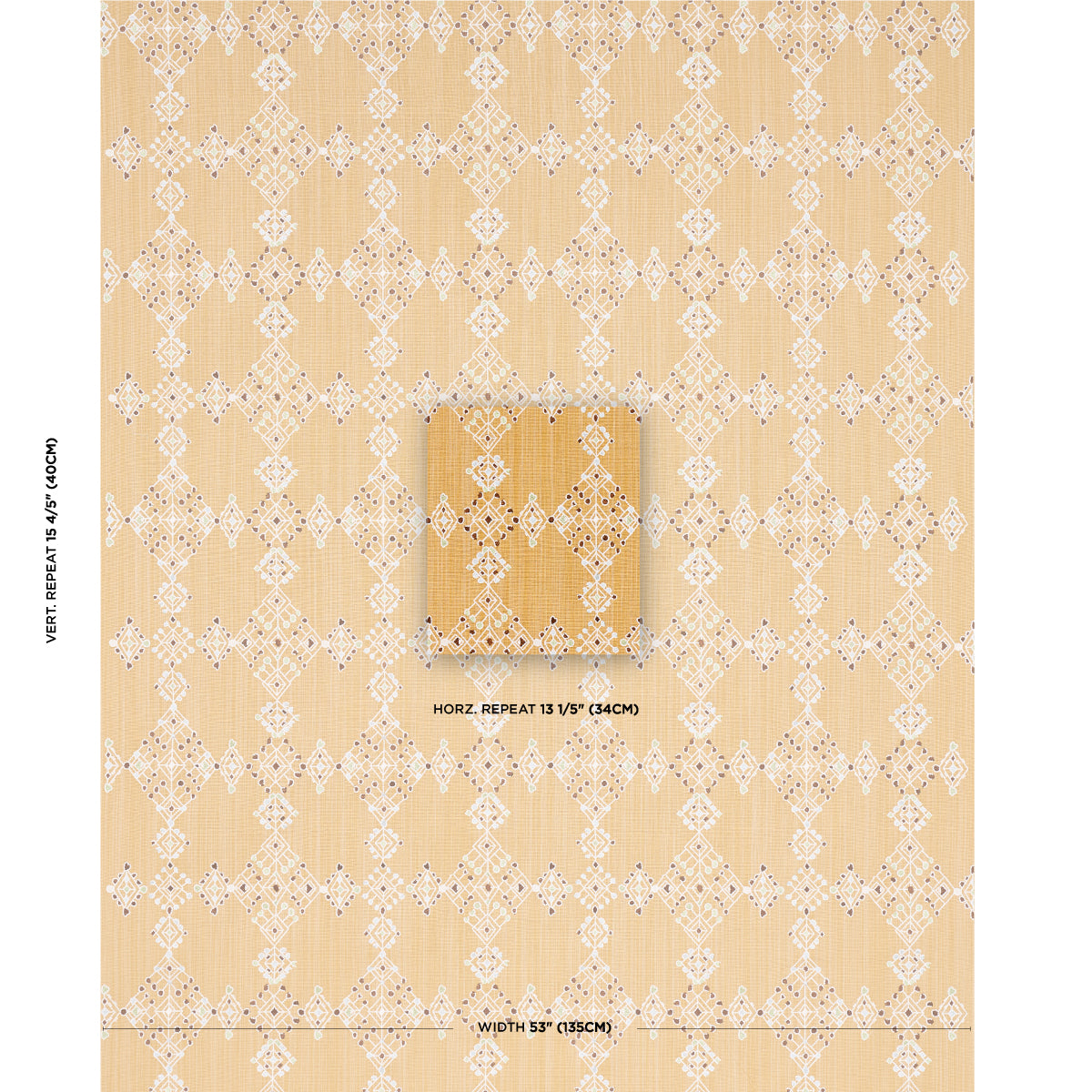 KALINDI-EMBROIDERY-SAFFRON-SCHUMACHER-82082 - Schumacher Fabric