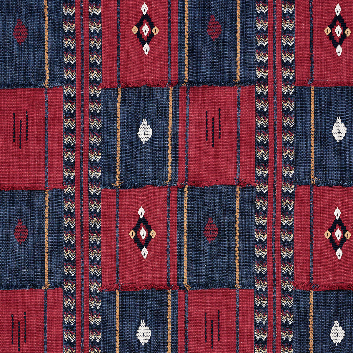 ARAVALI-PATCHWORK-CERISE-AND-INK-SCHUMACHER-82091 - Schumacher Fabric
