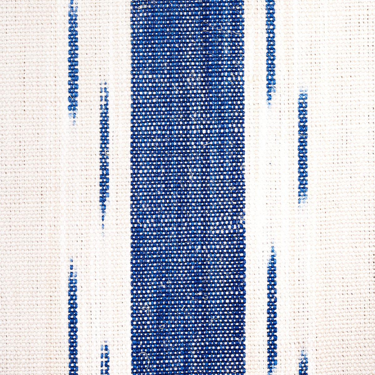 MIRZA-IKAT-STRIPE-BLUE-ON-NATURAL-SCHUMACHER-82110 - Schumacher Fabric