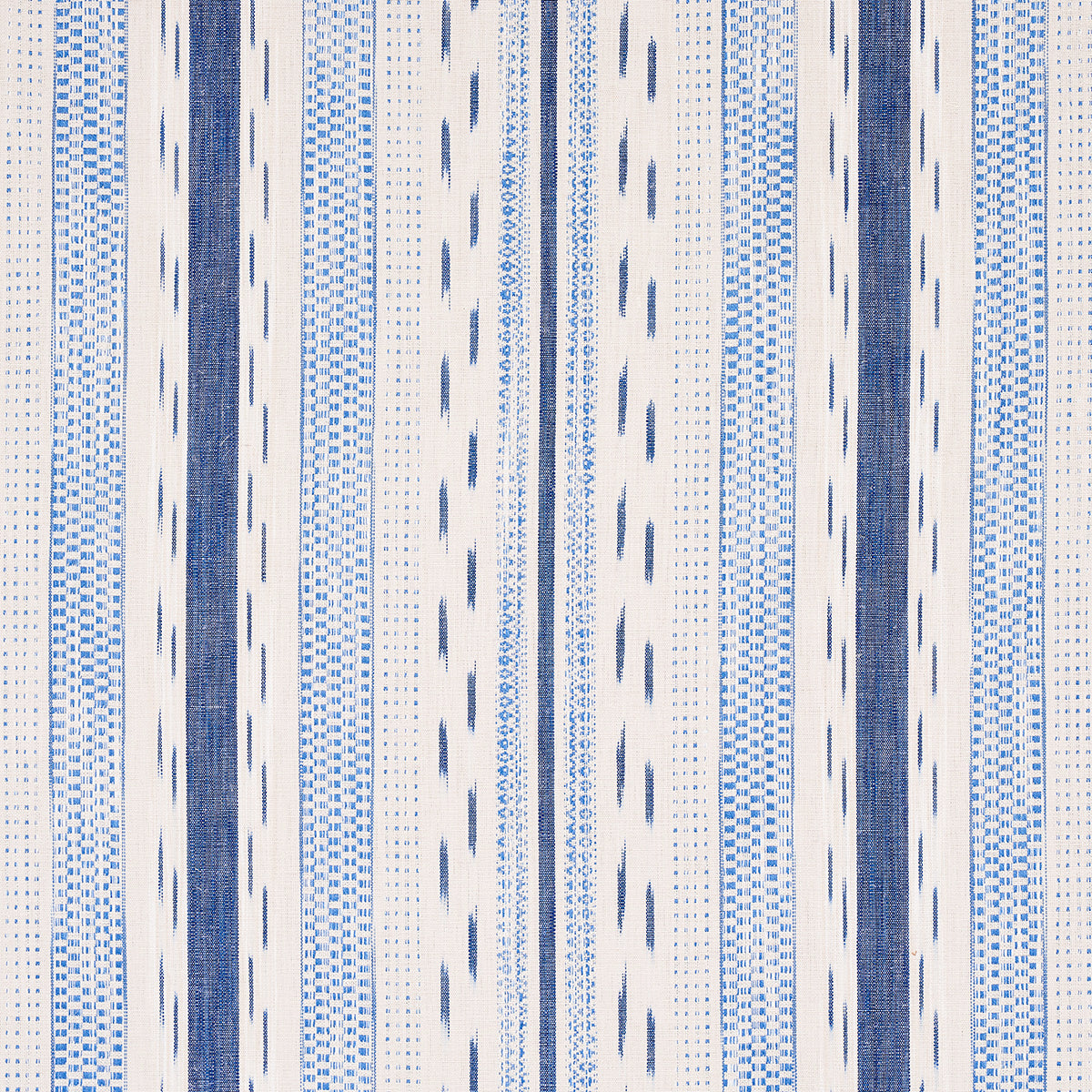 MIRZA-IKAT-STRIPE-BLUE-ON-NATURAL-SCHUMACHER-82110 - Schumacher Fabric