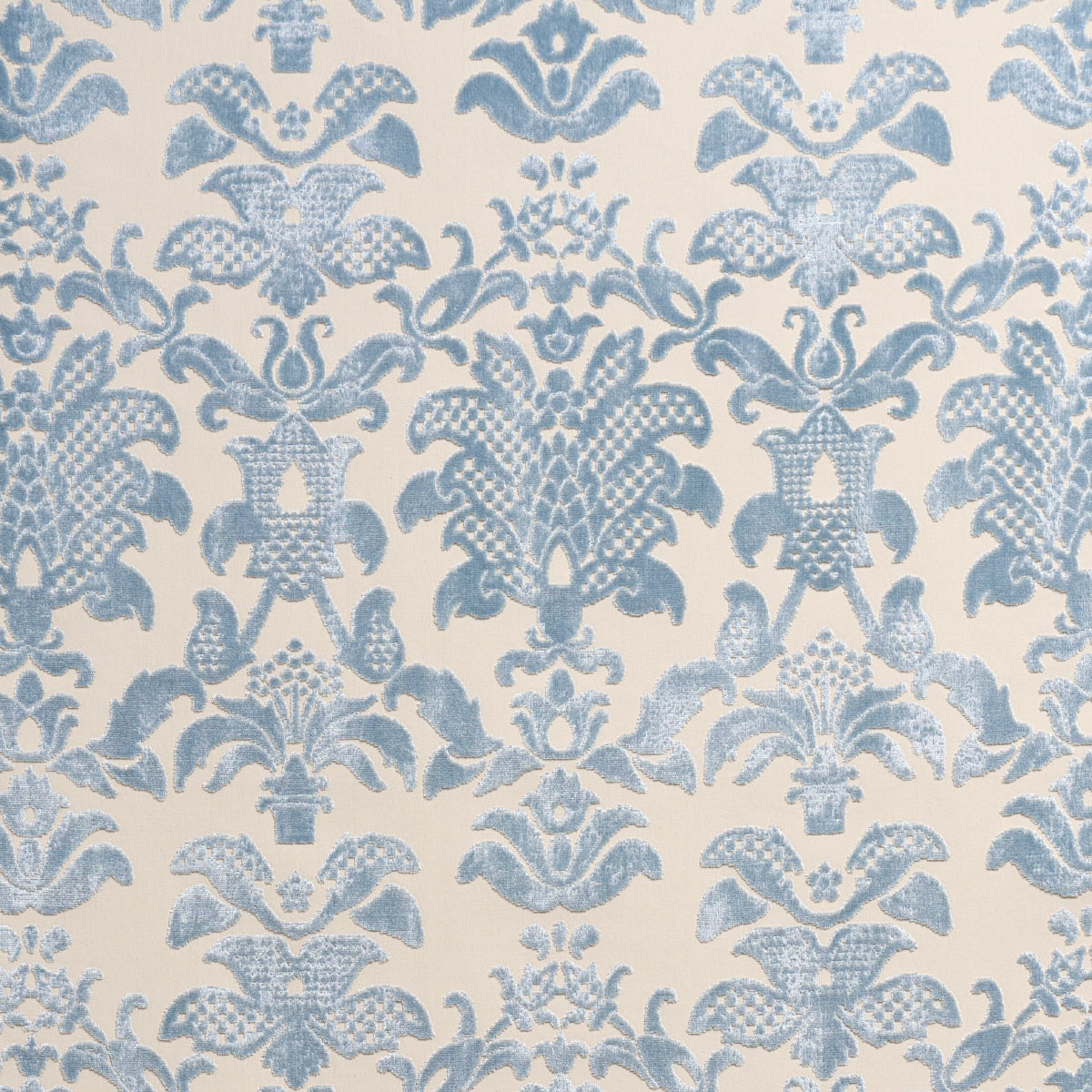 LIMBOURG-DAMASK-VELVET-SKY-SCHUMACHER-82160 - Schumacher Fabric
