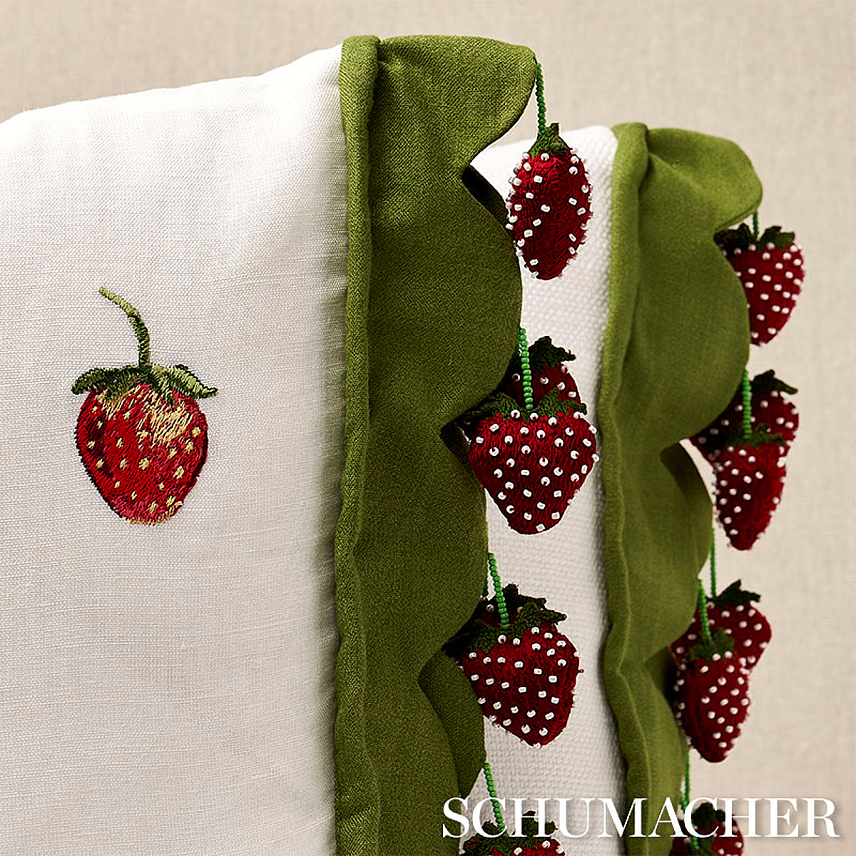STRAWBERRY-JAM-TRIM-GREEN-SCHUMACHER-82250 - Schumacher Recortar