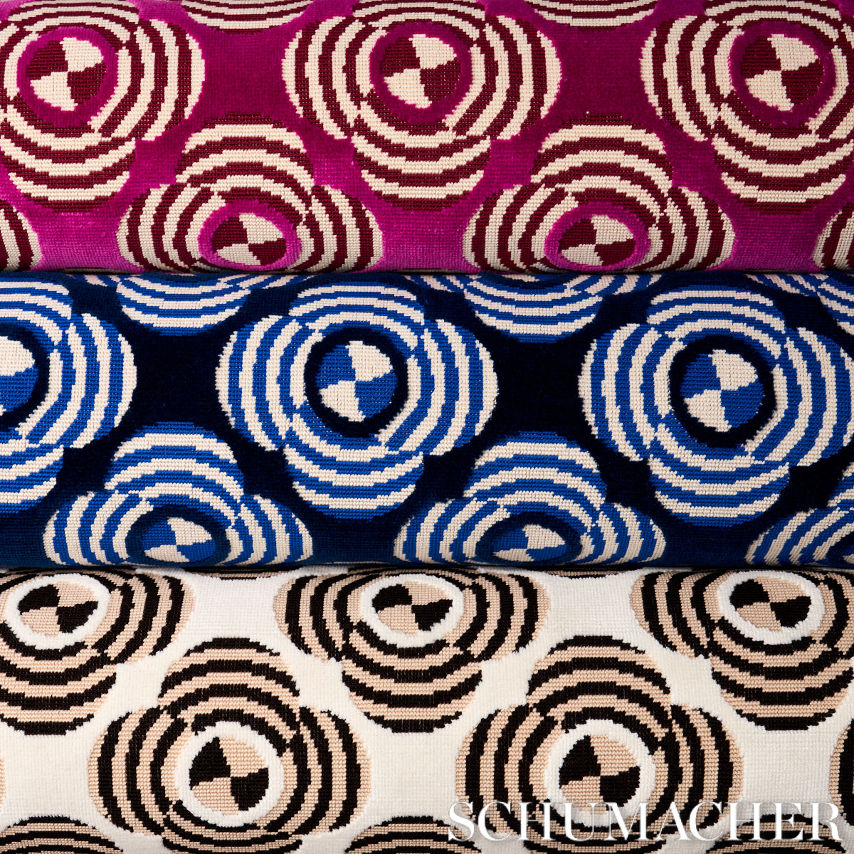 LE-MODERNE-CUT-VELVET-MAGENTA-SCHUMACHER-82262 - Schumacher Fabric