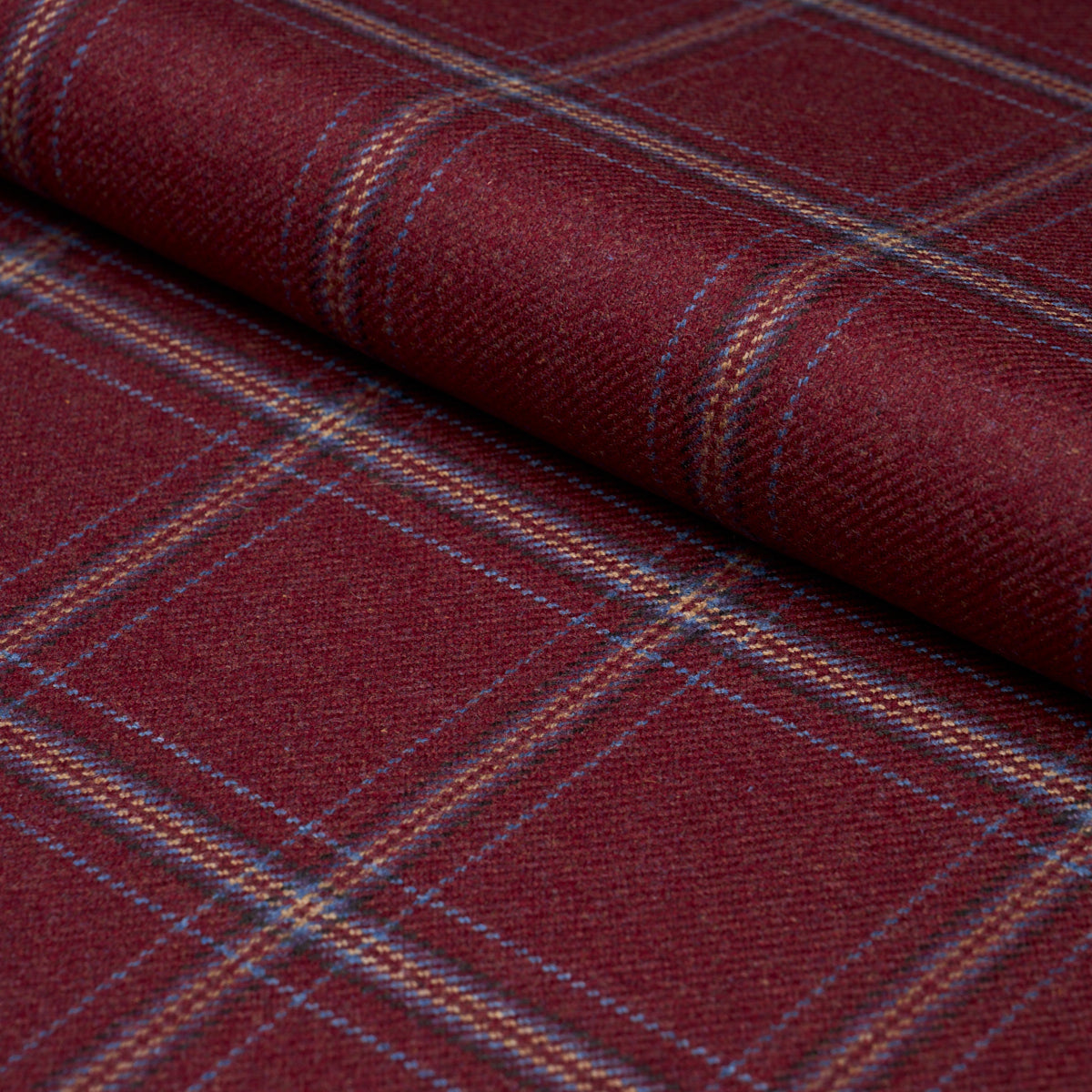 Blackburn Merino Plaid - Redwood - Schumacher 82344 Fabric - Schumacher Fabric