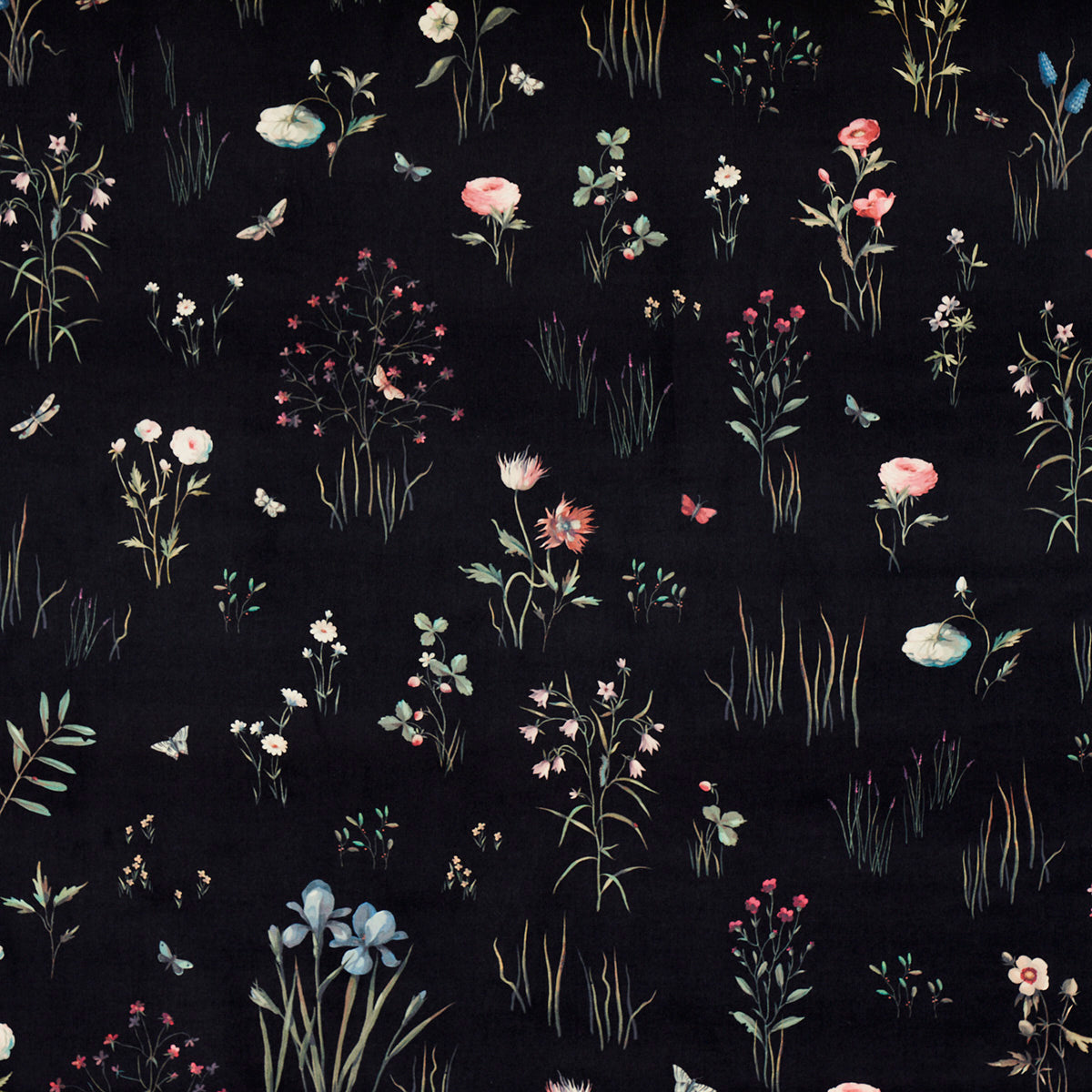 Primavera Velvet - Black - Schumacher 82540 Fabric - Schumacher Fabric