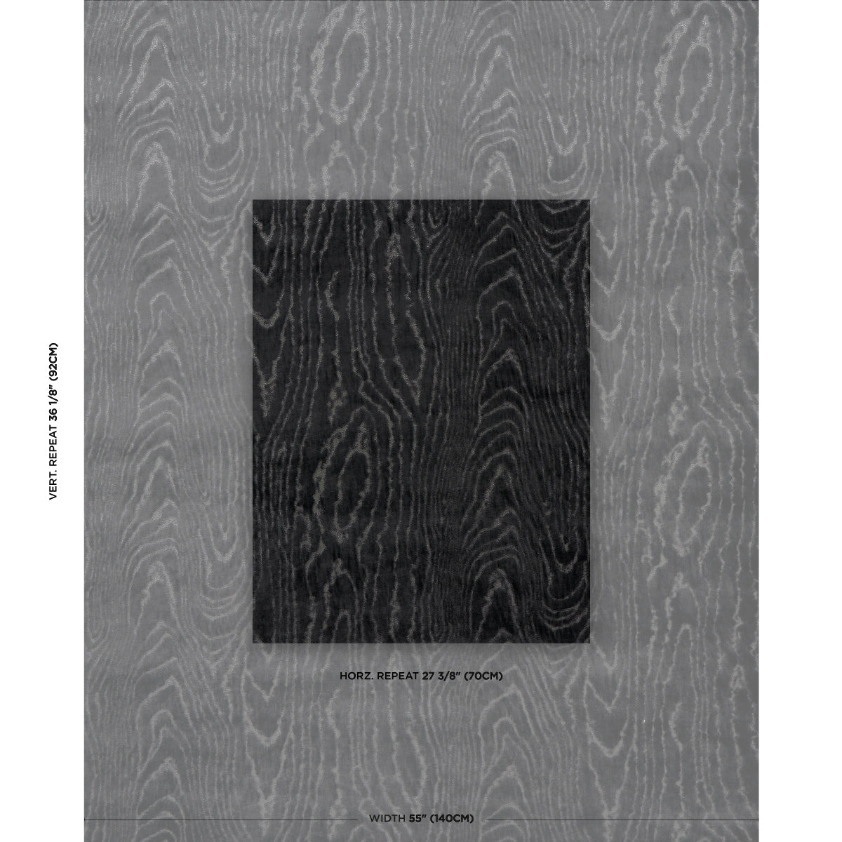 MARISA-MOIRE-VELVET-SMOKE-SCHUMACHER-82751 - Schumacher Fabric