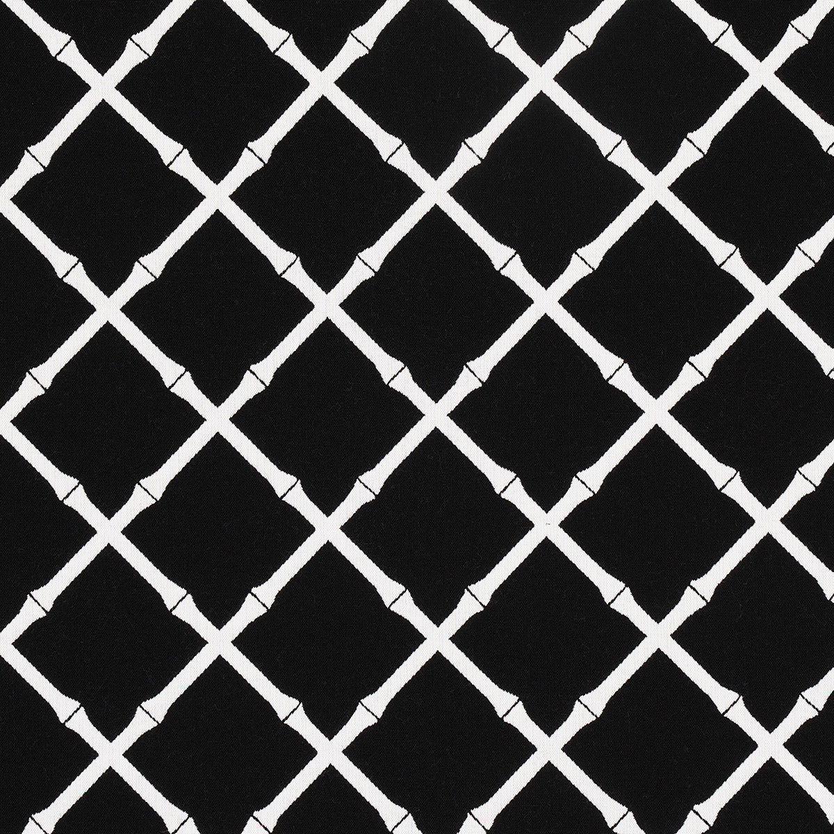 Bamboo Trellis Indoor/Outdoor - Black - Schumacher 82763 Fabric - Schumacher Fabric