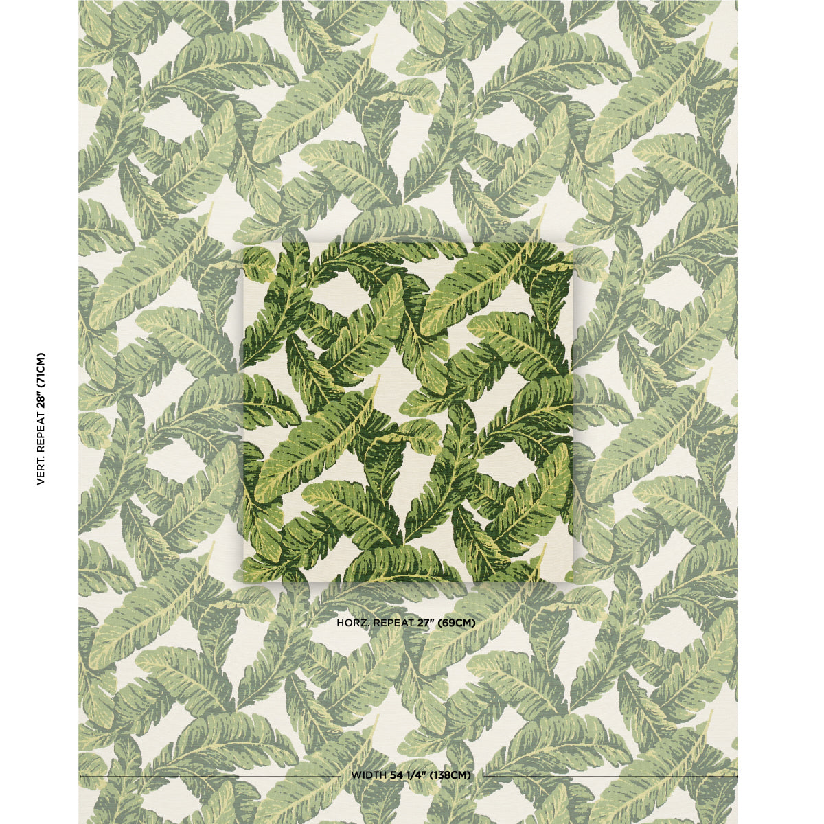 TROPICAL-LEAF-INDOOR-OUTDOOR-GREEN-SCHUMACHER-82770 - Schumacher Fabric