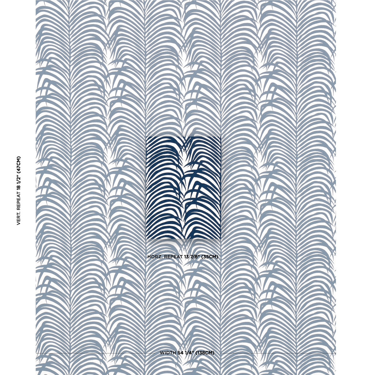 ZEBRA-PALM-INDOOR-OUTDOOR-NAVY-SCHUMACHER-82781 - Schumacher Fabric