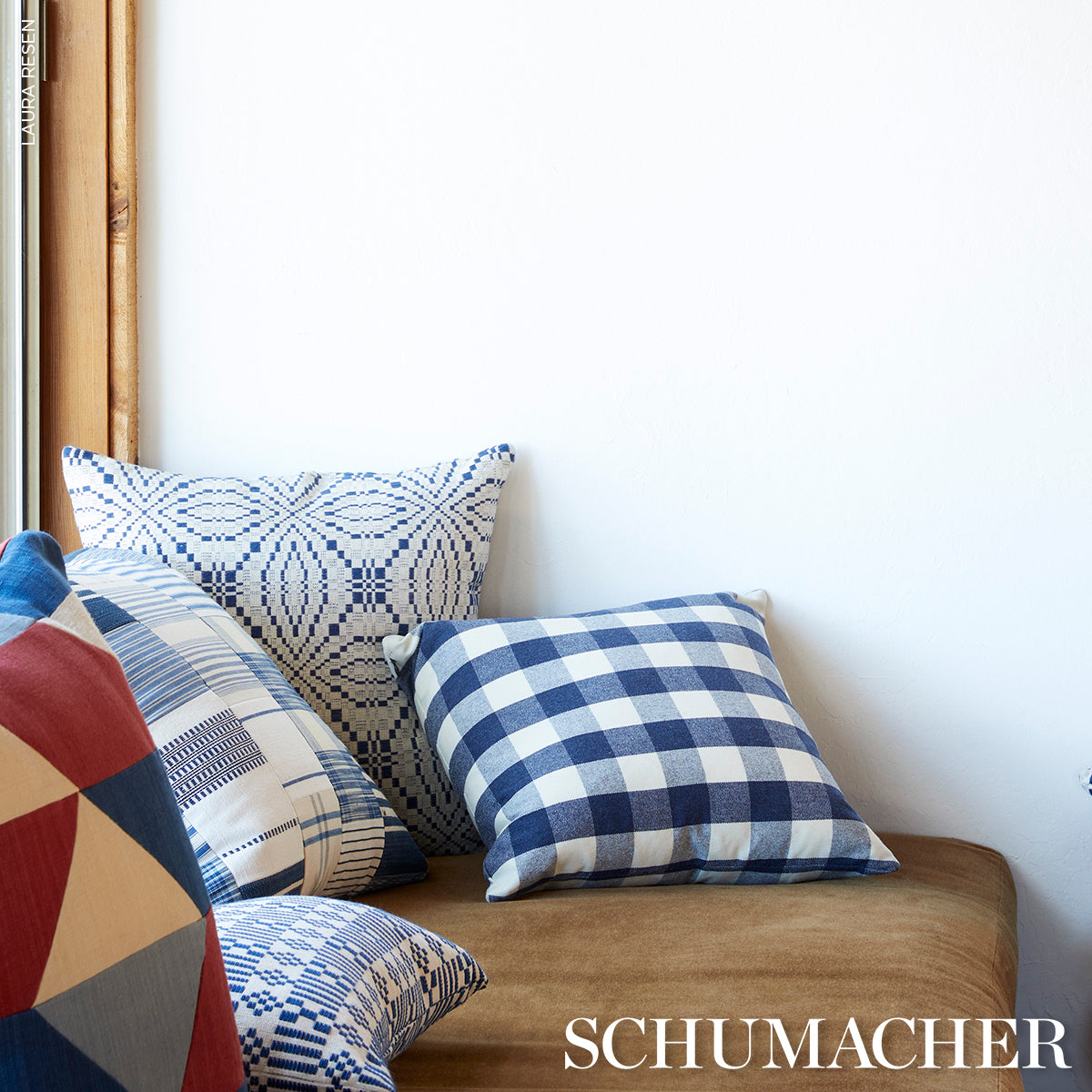 FRANCESTOWN-COVERLET-NAVY-SCHUMACHER-82911 - Schumacher Fabric