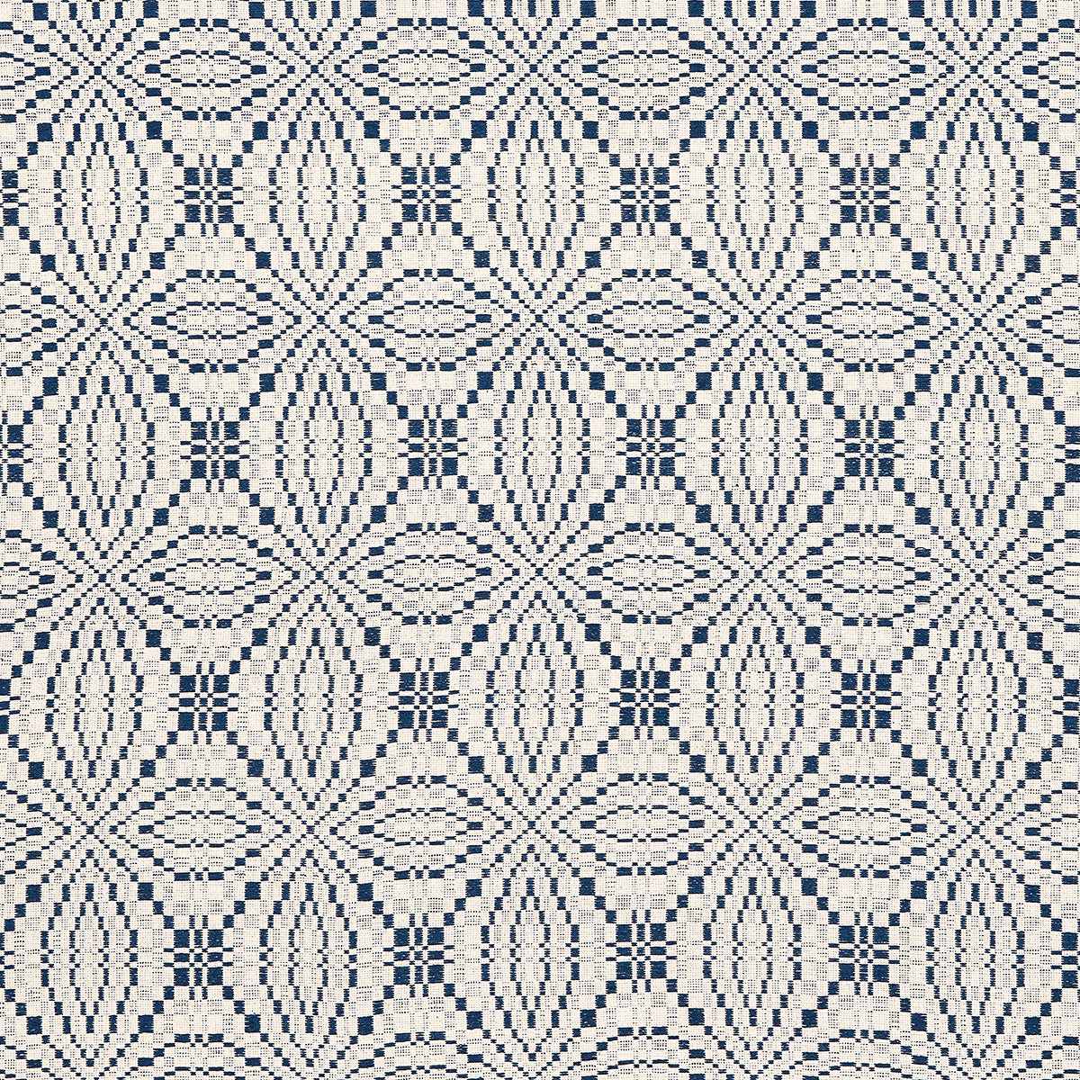 FRANCESTOWN-COVERLET-NAVY-SCHUMACHER-82911 - Schumacher Fabric