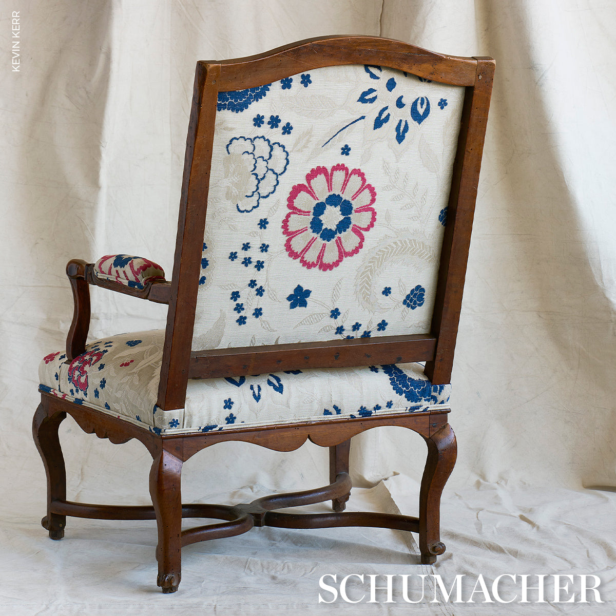 Alessia Floral - Parchment - Schumacher 83130 Fabric - Schumacher Fabric