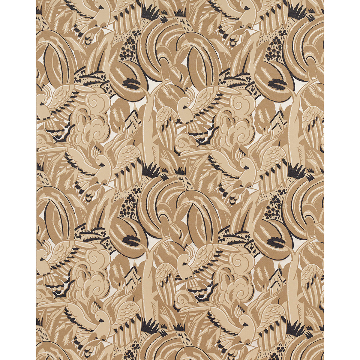 Parrots Moderne - Sandstone - Schumacher 83180 Fabric - Schumacher Fabric