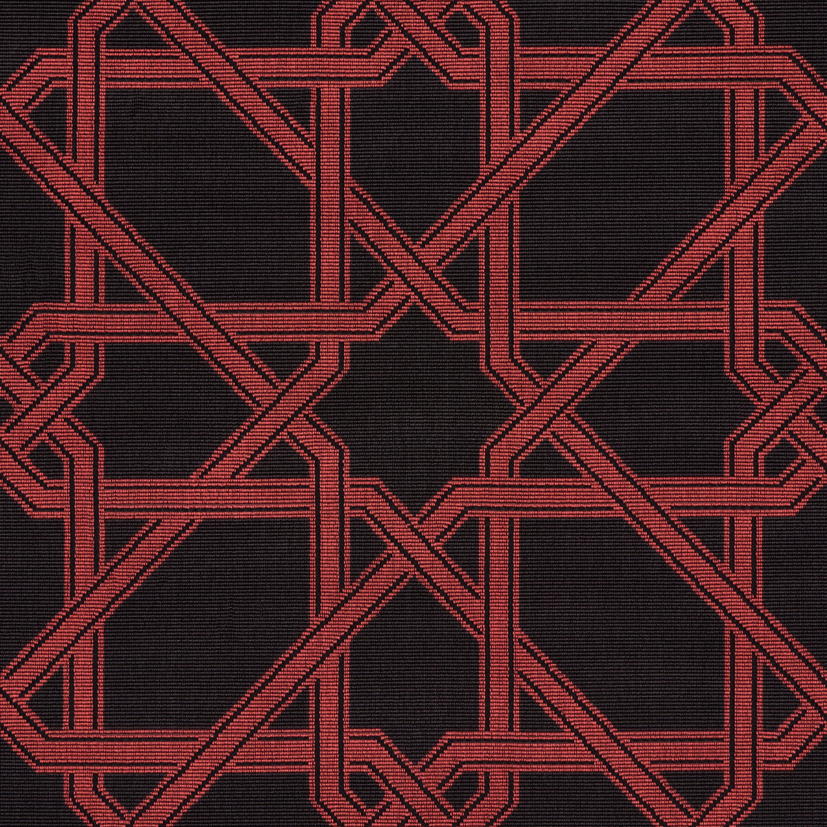 LE-MAROC-PINGL-BLACK-AND-RED-SCHUMACHER-83222 - Schumacher Fabric