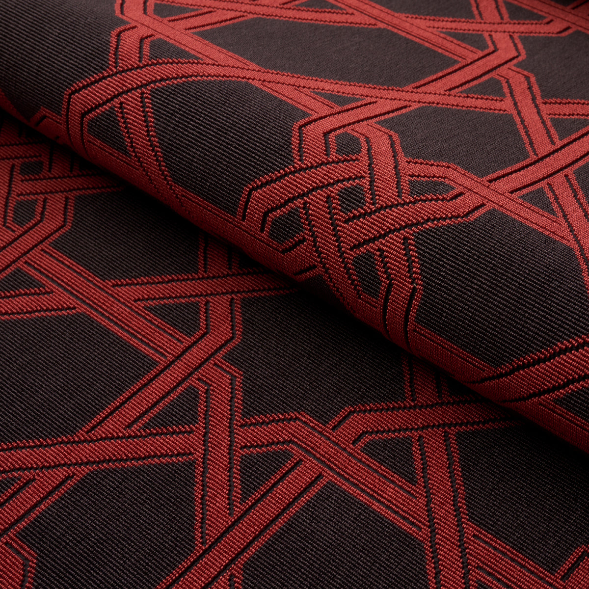 LE-MAROC-PINGL-BLACK-AND-RED-SCHUMACHER-83222 - Schumacher Fabric