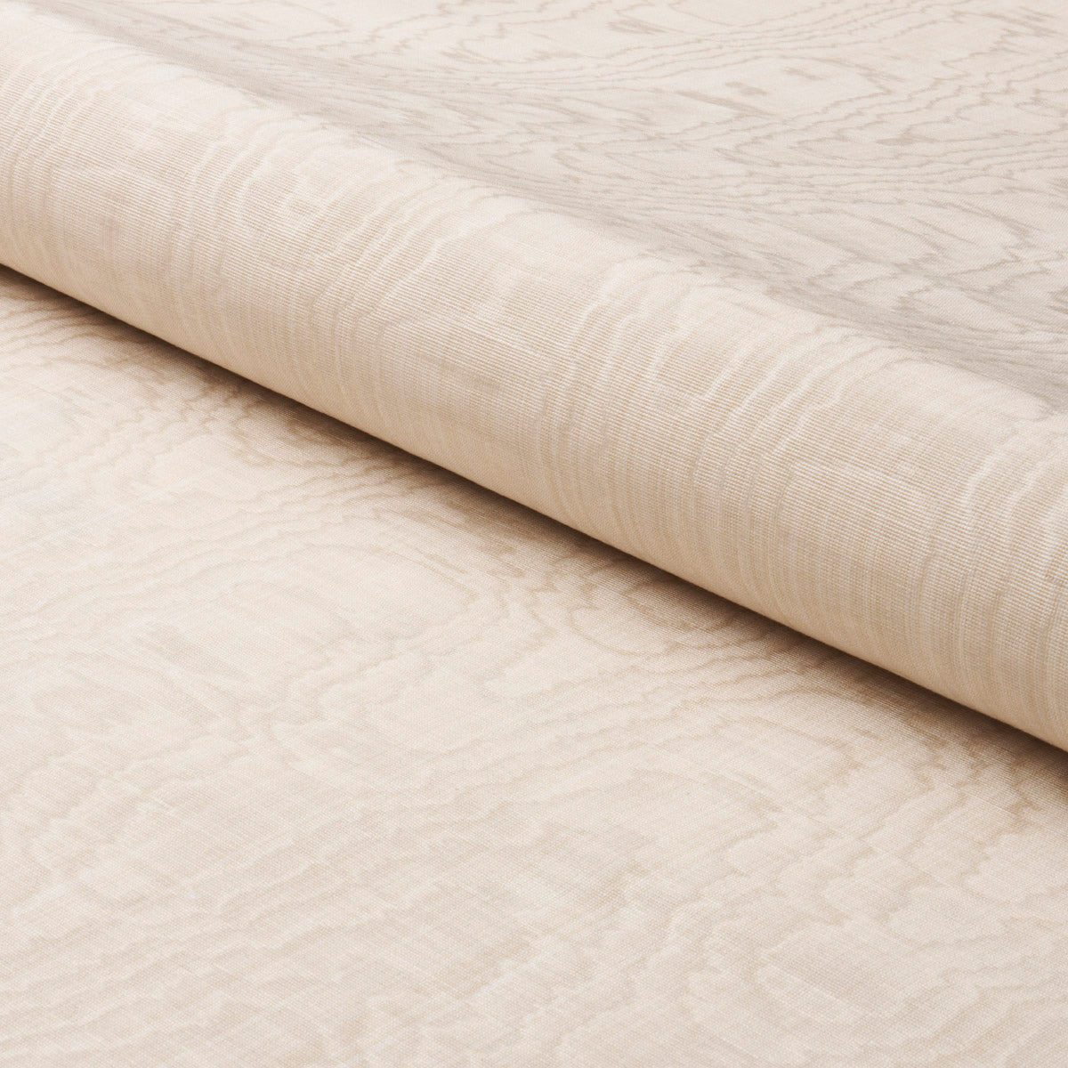 Beau Cotton Linen Moiré - Oyster - Schumacher 83250 Fabric - Schumacher Fabric