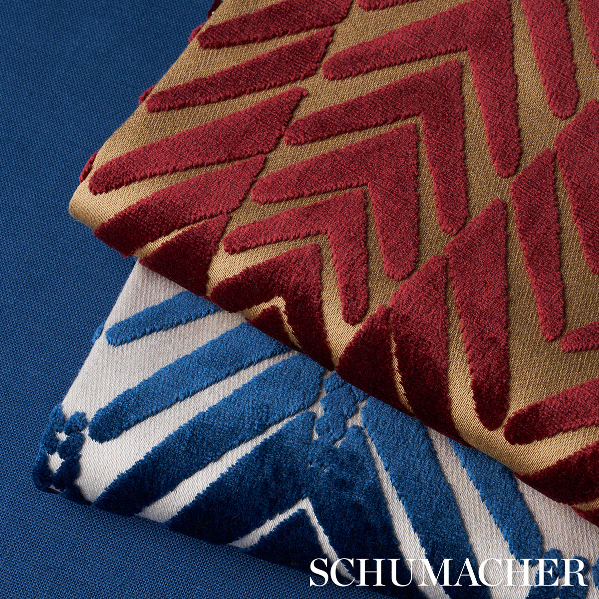 Zebra Velvet - Silver Blue - Schumacher 83400 Fabric - Schumacher Fabric