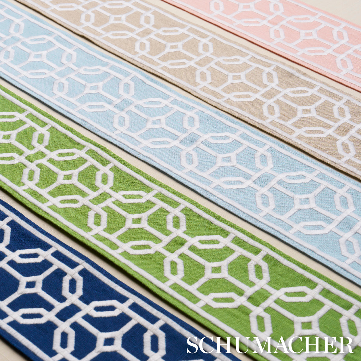 GAZEBO-TRELLIS-TAPE-BLUSH-SCHUMACHER-83654 - Schumacher Trim