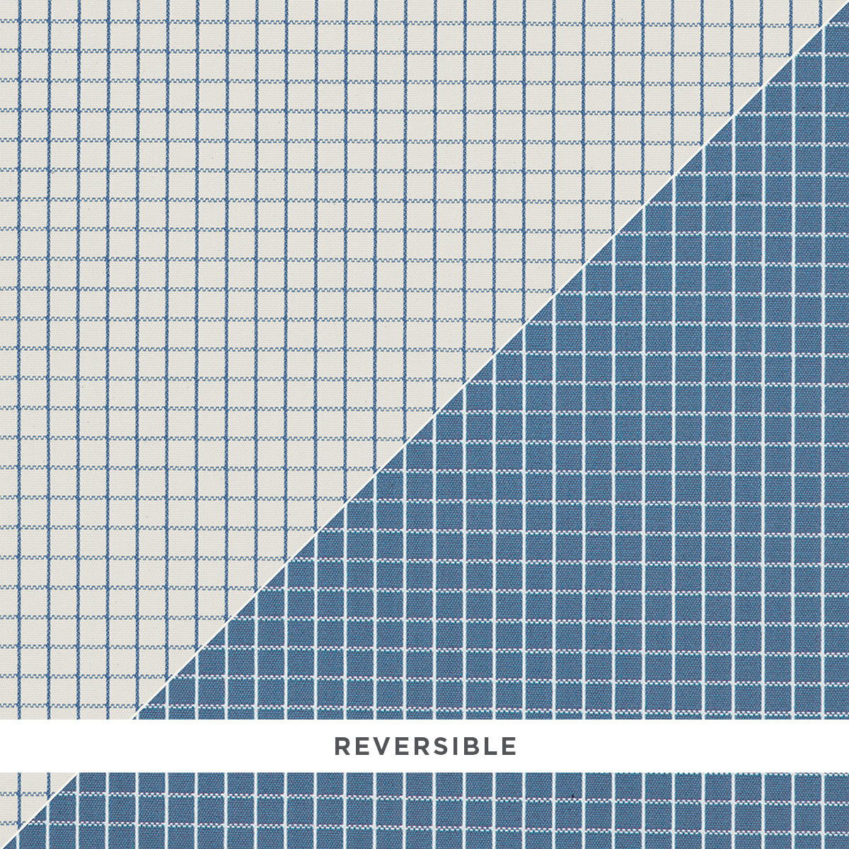 GEORGIE-REVERSIBLE-CHECK-INDIGO-SCHUMACHER-83691 - Schumacher Fabric