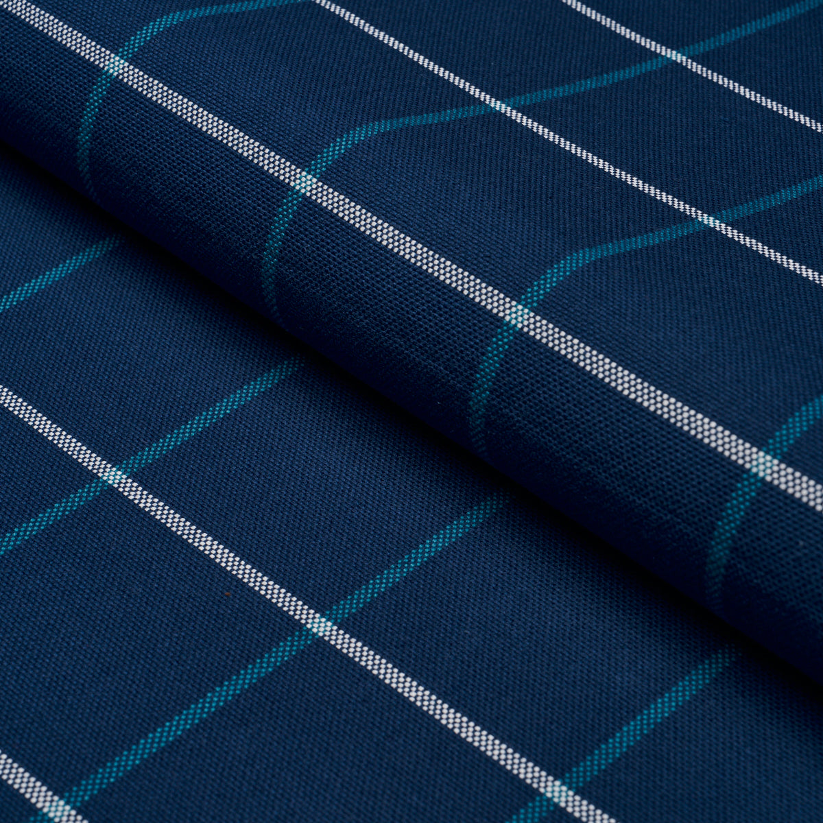 Frannie Windowpane - Navy - Schumacher 83787 Fabric - Schumacher Fabric