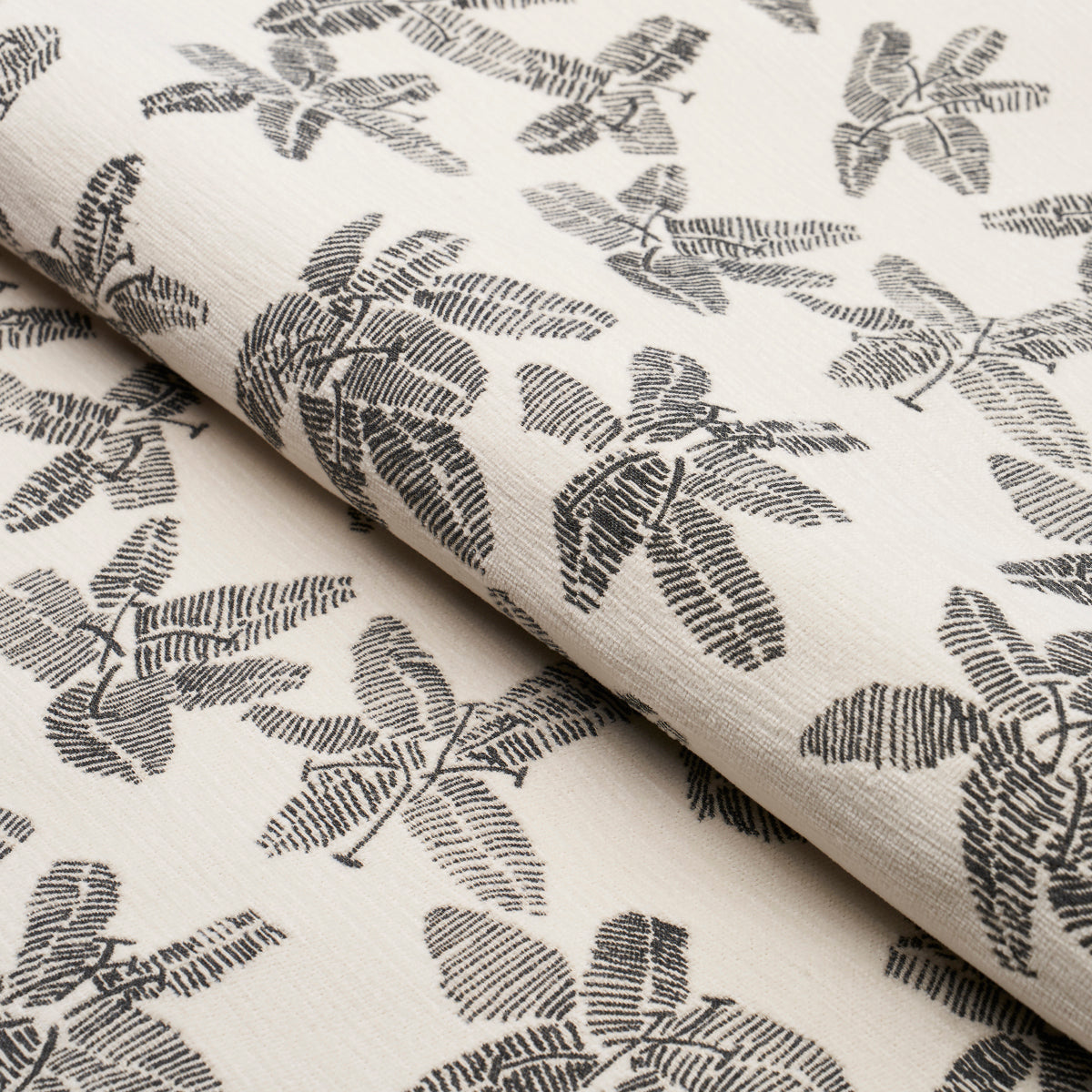 Hibiscus - Black & White - Schumacher 83812 Fabric - Schumacher Fabric
