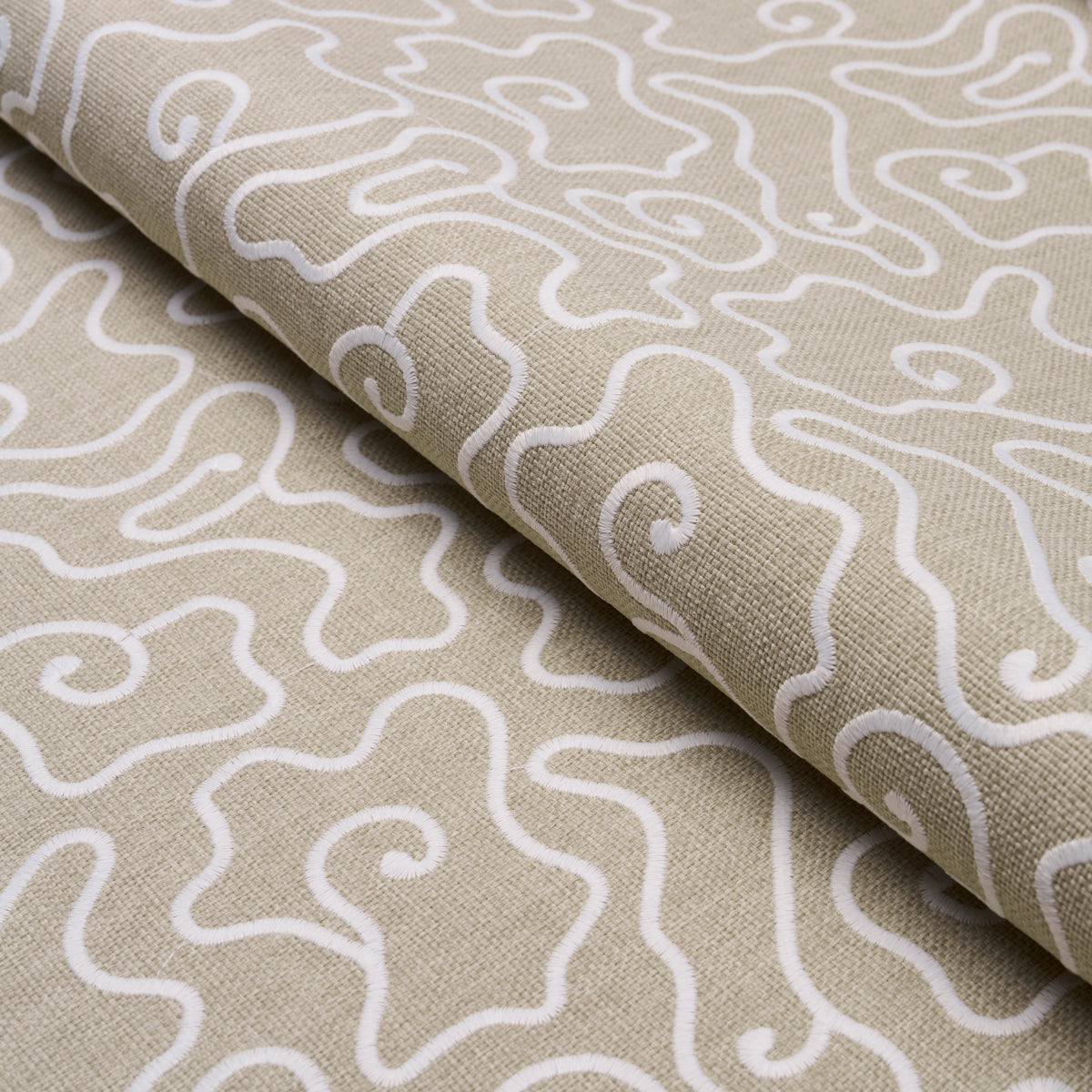 NOYO-INDOOR-OUTDOOR-EMBROIDERY-FLAX-SCHUMACHER-84290 - Schumacher Tela