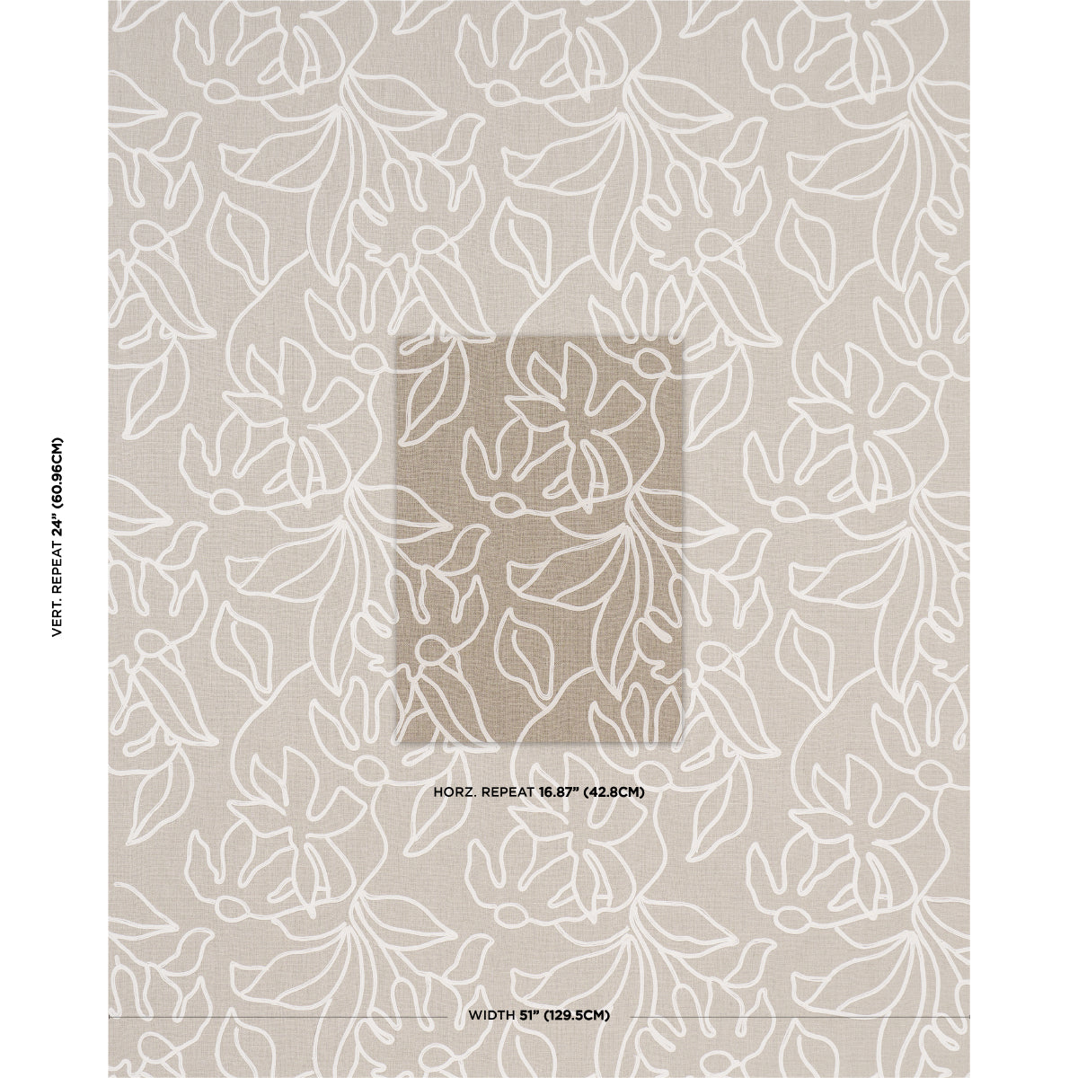 LOLA-EMBROIDERY-FLAX-SCHUMACHER-84410 - Schumacher Tela
