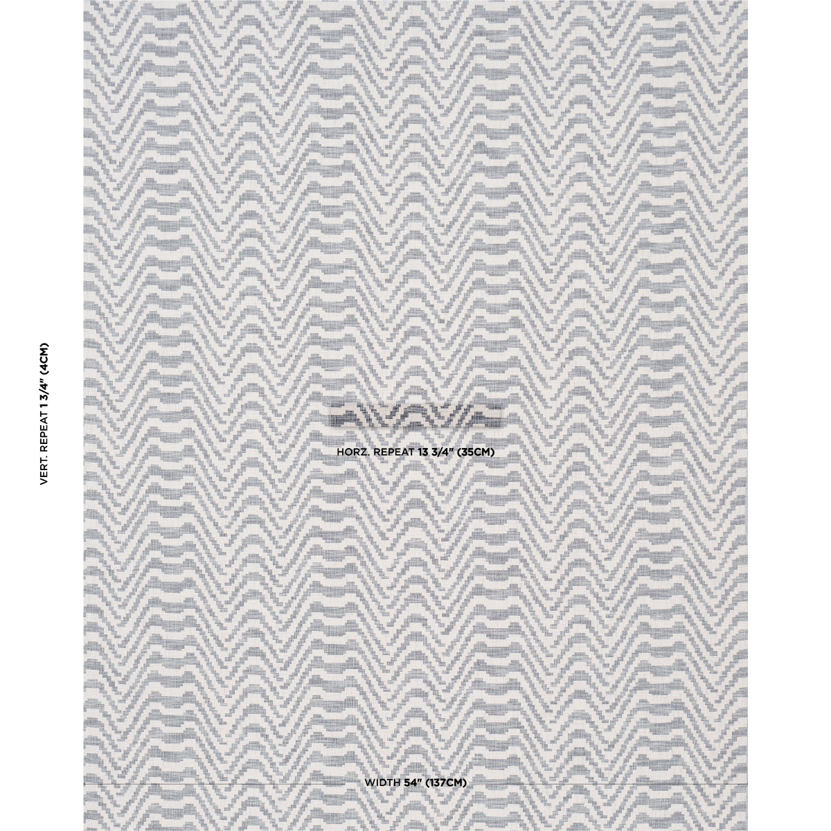 STEPPED-CHEVRON-INDIGO-SCHUMACHER-84640 - Schumacher Fabric