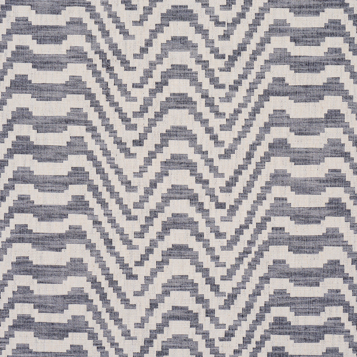 Stepped Chevron - Indigo - Schumacher 84640 Fabric - Schumacher Fabric