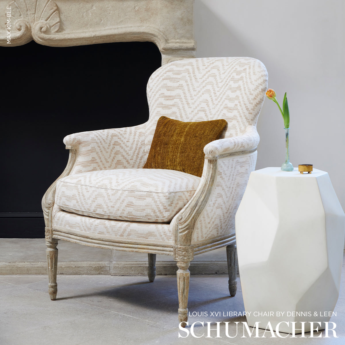Stepped Chevron - Linen - Schumacher 84641 Fabric - Schumacher Fabric