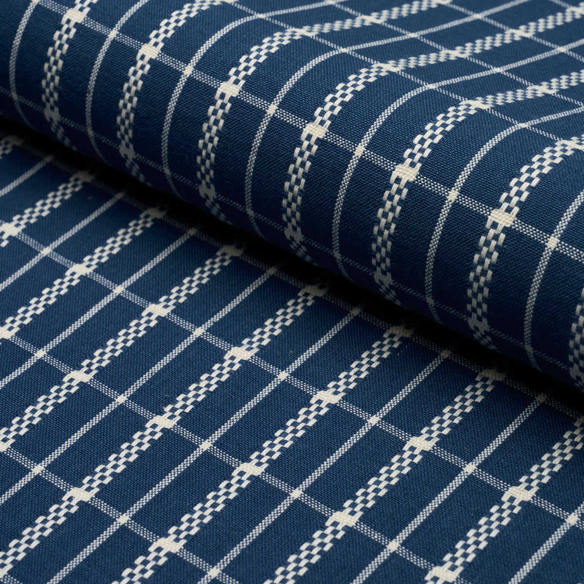 BOYD-CHECK-INDIGO-SCHUMACHER-84681 - Schumacher Fabric