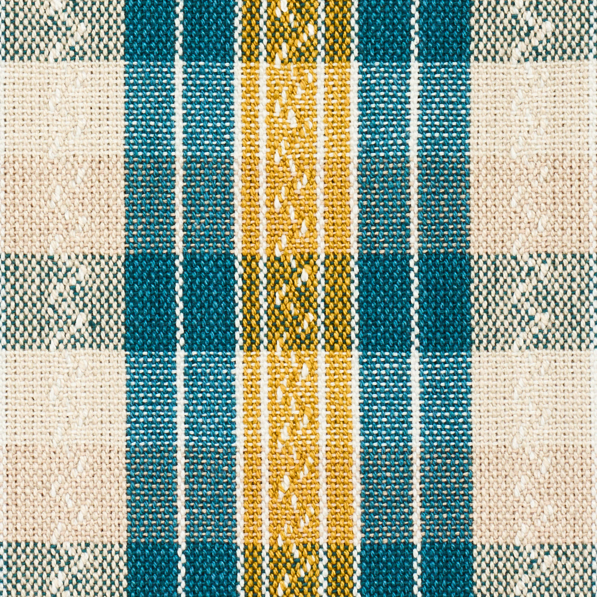FONDA-HAND-WOVEN-PLAID-TEAL-CITRON-SCHUMACHER-84722 - Schumacher Fabric