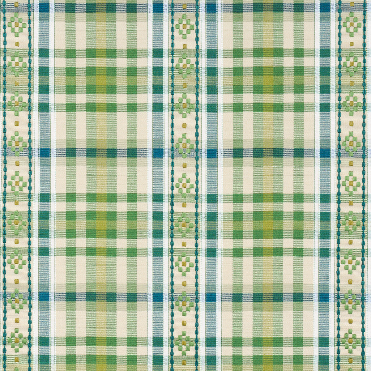 HUTTON-HAND-WOVEN-CHECK-LEAF-SCHUMACHER-84731 - Schumacher Tela