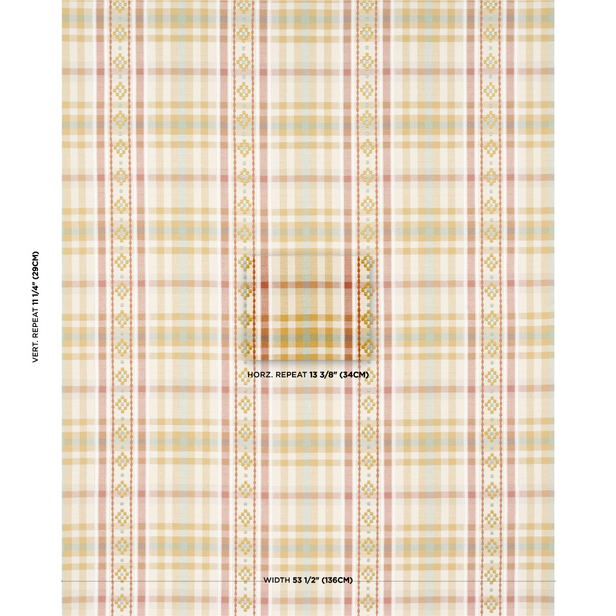 HUTTON-HAND-WOVEN-CHECK-OCHRE-SCHUMACHER-84732 - Schumacher Tela