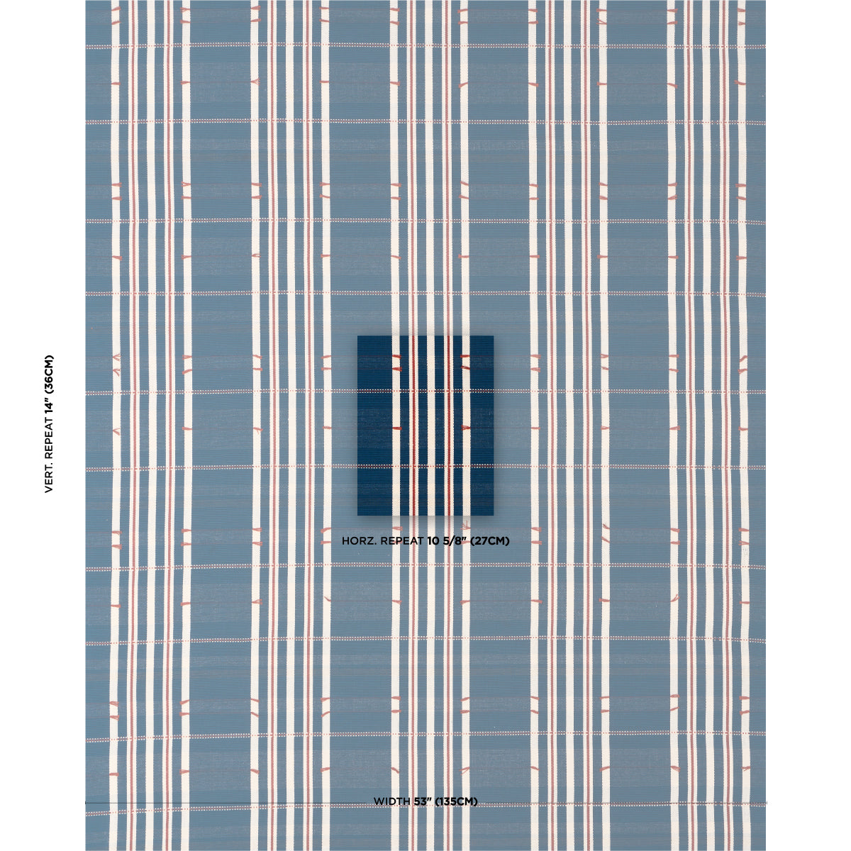 Remmy Hand Woven Stripe - Indigo - Schumacher 84780 Fabric - Schumacher Fabric