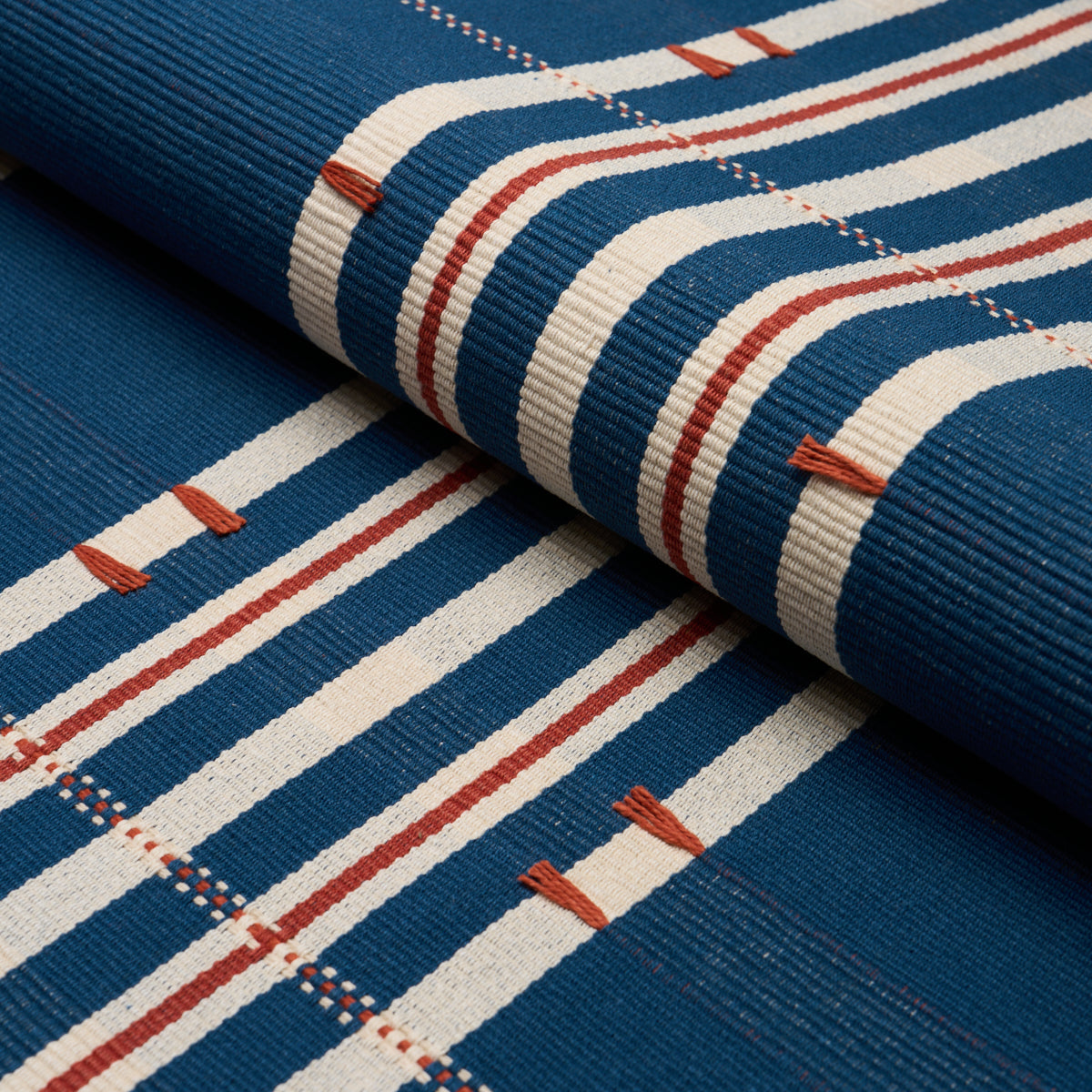REMMY-HAND-WOVEN-STRIPE-INDIGO-SCHUMACHER-84780 - Schumacher Fabric