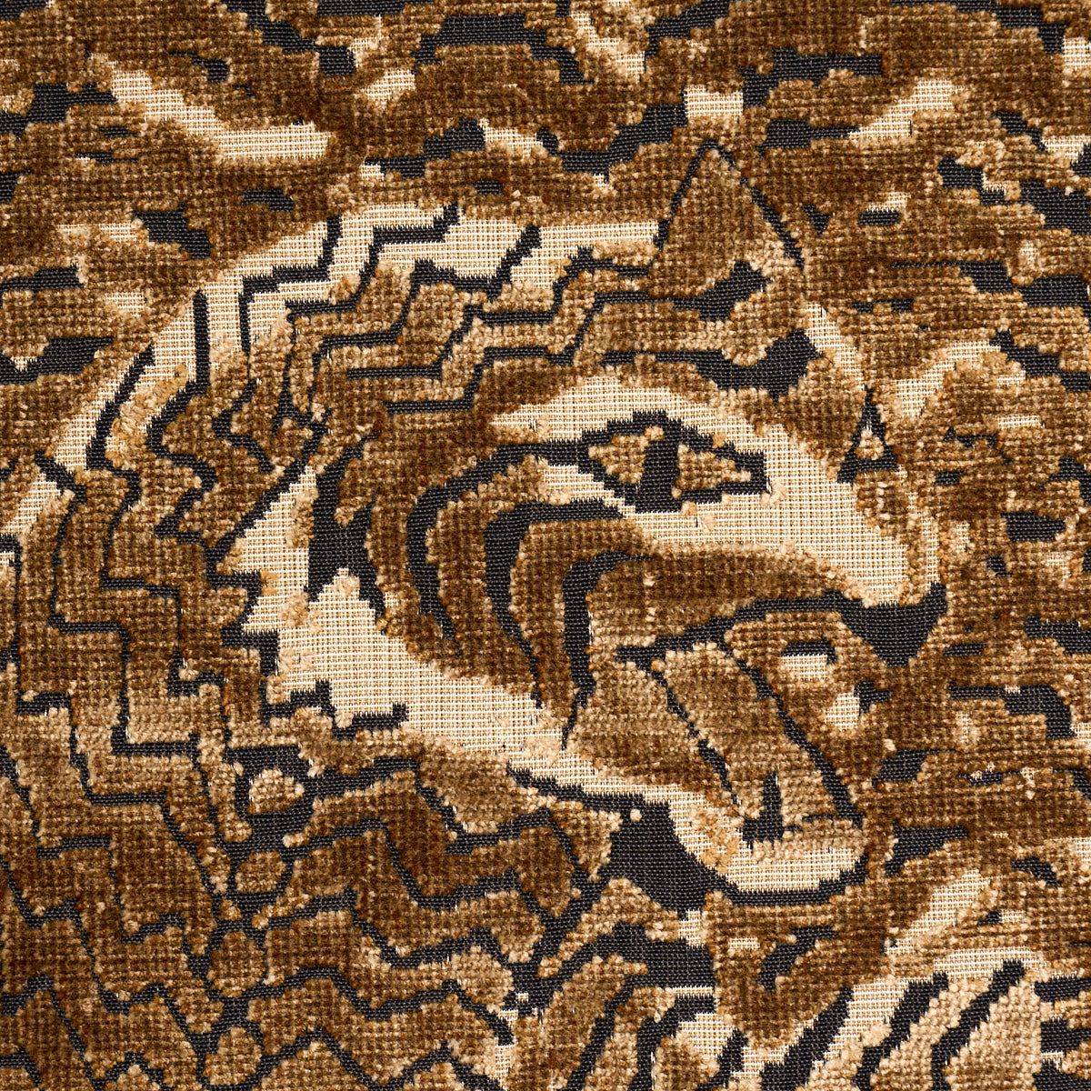 Tigress Velvet - Gold - Schumacher 84830 Fabric - Schumacher Fabric