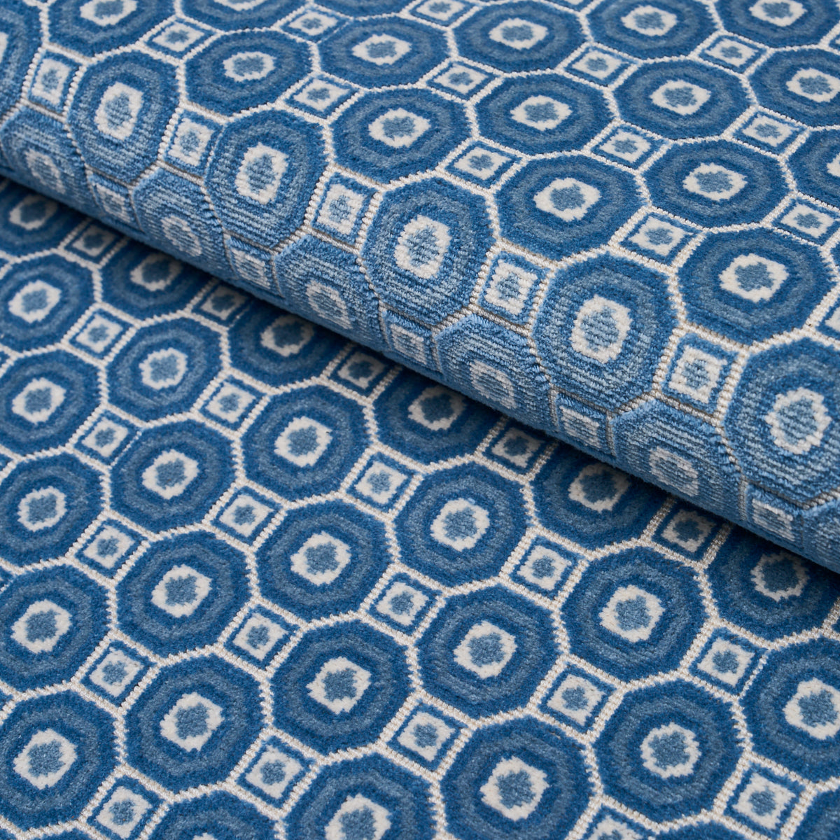 Trianon Cut Velvet - Azur - Schumacher 84892 Fabric - Schumacher Fabric