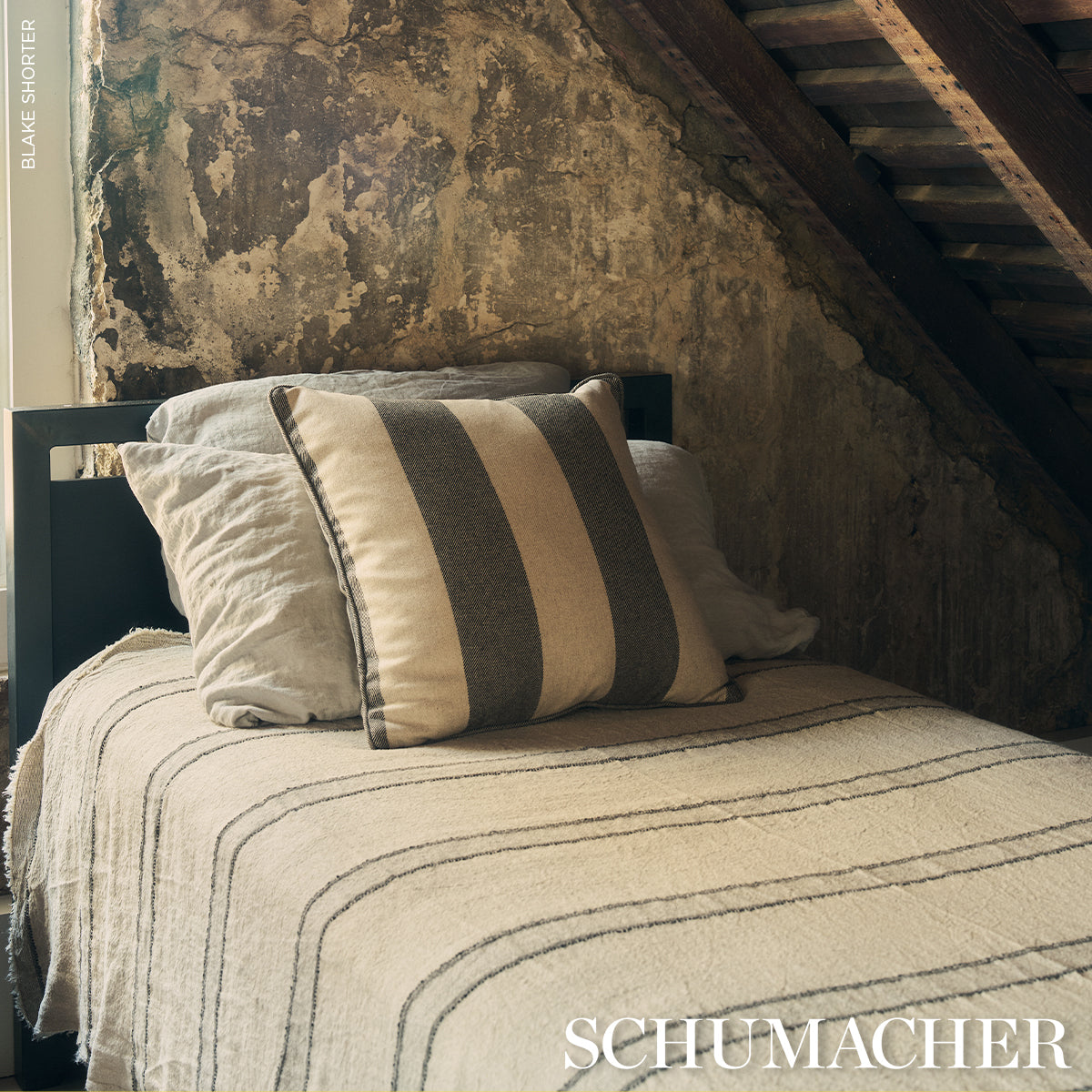 Hemlock Stripe - Graphite - Schumacher 85042 Fabric - Schumacher Fabric