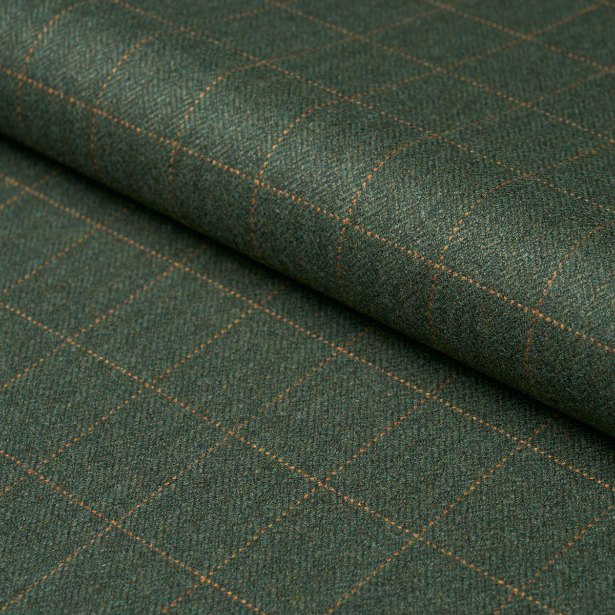 Thompson Merino Windowpane - Hunter Green - Schumacher 85290 Fabric - Schumacher Fabric